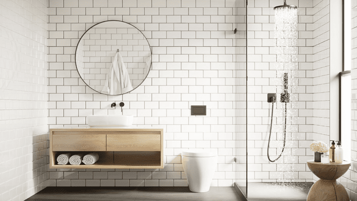Gambar Motif Keramik Kamar Mandi Minimalis Gaya Batu Bata