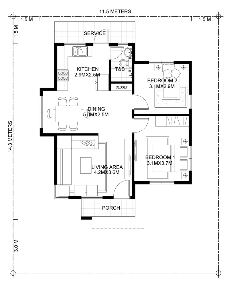 Desain Rumah Minimalis 1 Lantai 2 Kamar