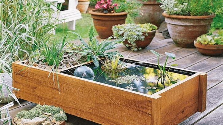 Kolam dalam pot dapat berfungsi ganda. (Foto: OBN)