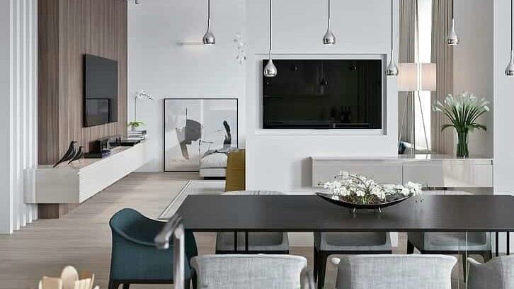 Ruang keluarga dengan gaya tekno akan membuat penghuninya dimanjakan dengan teknologi terbaru (foto: decordesigntrend.com)