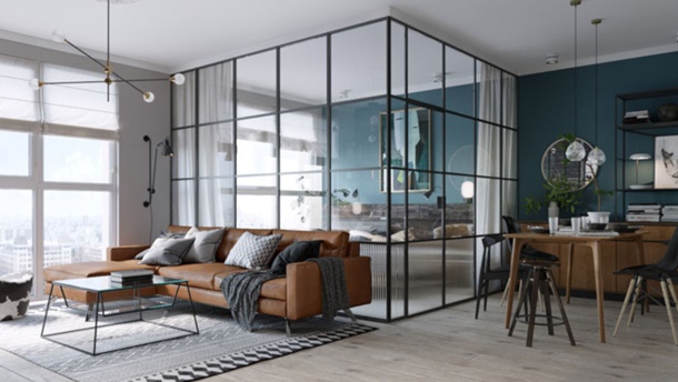 Furnitur dan dekorasi berbahan mengkilap, seperti metal, akan menguatkan kesan modern pada rumah impian. (Foto: Contemporist)