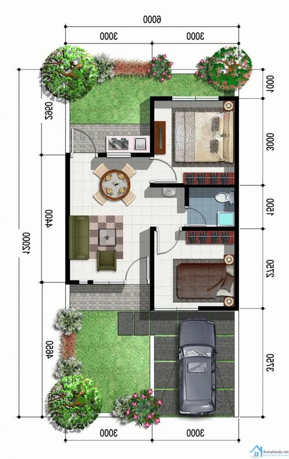 Rumah tipe 45 memiliki luas yang cukup untuk ditinggali (Foto: Pinterest/rumahanda.design)