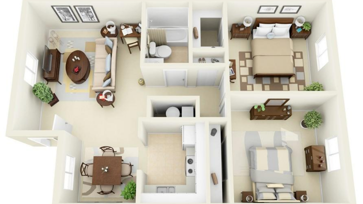 Caption: Rumah subsidi pemerintah umumnya mengadopsi rumah tipe 21. (Foto: Pinterest)