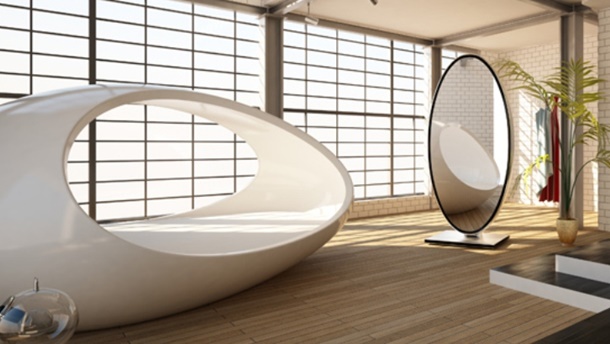 Tempat tidur minimalis ini memiliki bentuk telur sebagai pelindung yang juga berfungsi sebagai alat terapi. (Foto: Blessthisstuff.com)