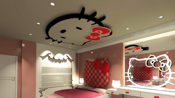 Pilihan karakter favorit pada model plafon gypsum menjadikan kamar tidur anak lebih berkarakter.