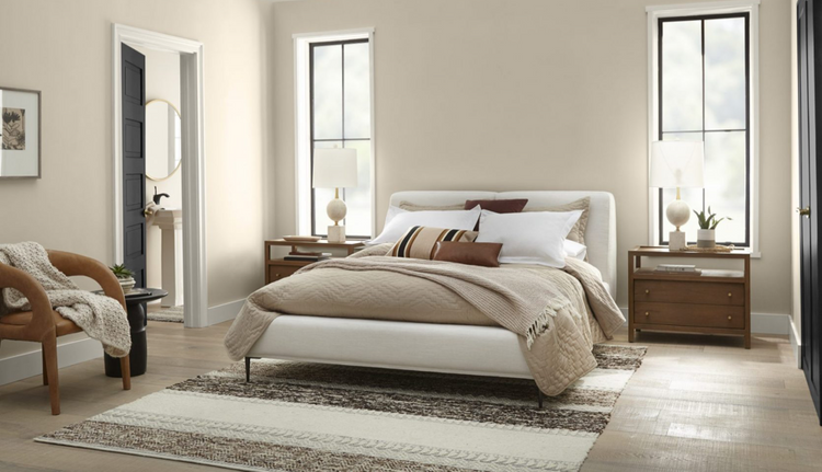 Warna cat kamar tidur beige yang menenangkan. Warna cat kamar tidur beige yang menenangkan.