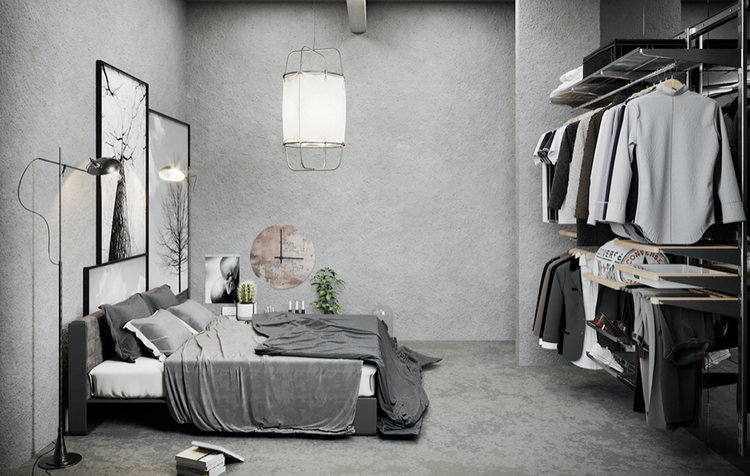 Warna cat kamar tidur abu-abu yang menenangkan. Warna cat kamar tidur abu-abu yang menenangkan.