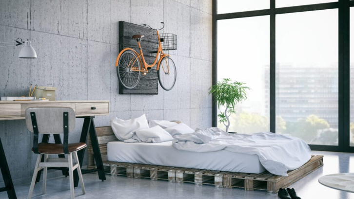 Gaya industrial pada kamar yang maskulin dan bersih. (Foto: Mymove)