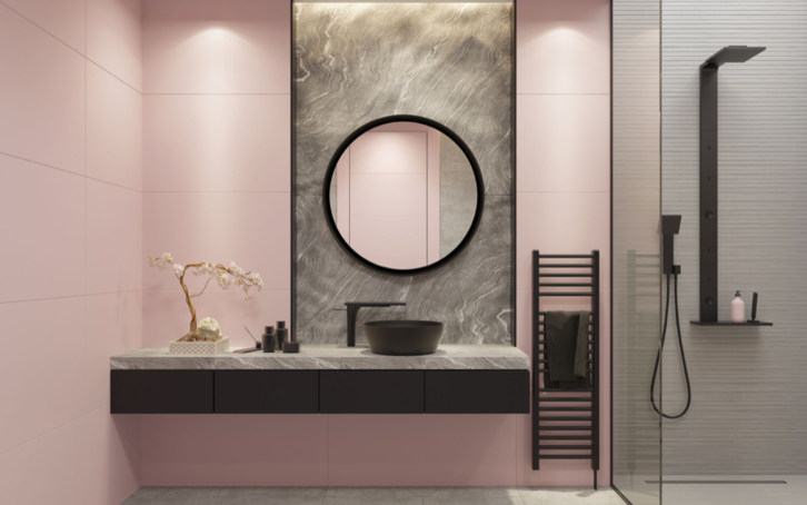 Desain kamar mandi minimalis 2x3 pink elegan. Desain kamar mandi minimalis 2x3 pink elegan.
