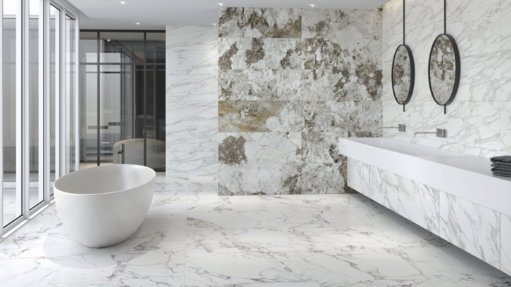 Gambar Motif Keramik Kamar Mandi Minimalis Granit Corak Marmer