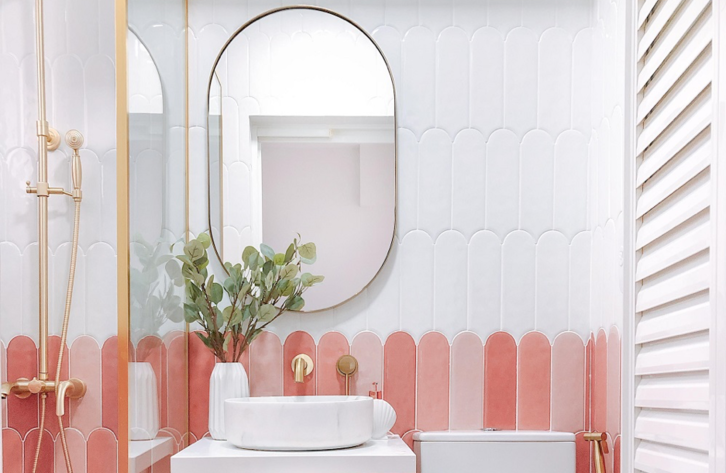 Gambar Motif Keramik Kamar Mandi Minimalis Bentuk Lonjong