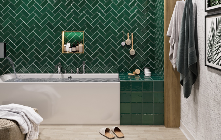 Gambar Motif Keramik Kamar Mandi Minimalis Tabrak Bentuk Keramik