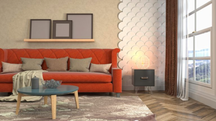 Gambar Wall moulding ruang tamu minimalis sisik ikan. Gambar Wall moulding ruang tamu minimalis sisik ikan.