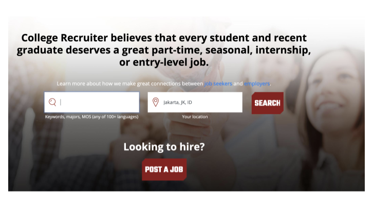 Situs freelance College Recruiter (Sumber: College Recruiter)