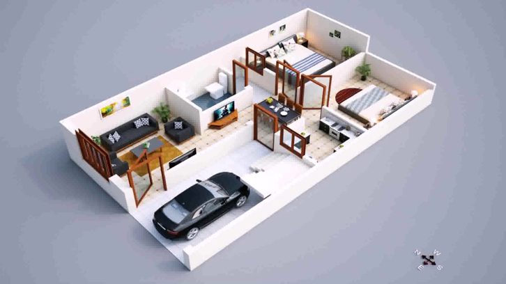 Desain interior untuk rumah 60m2