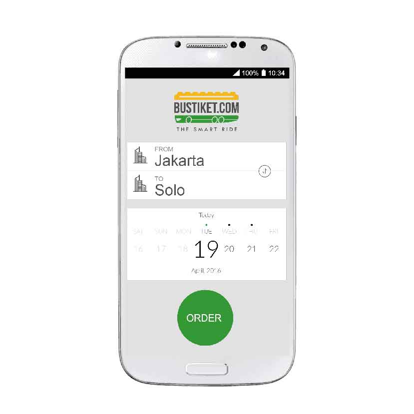 Masukkan kota tujuan dan keberangkatan.