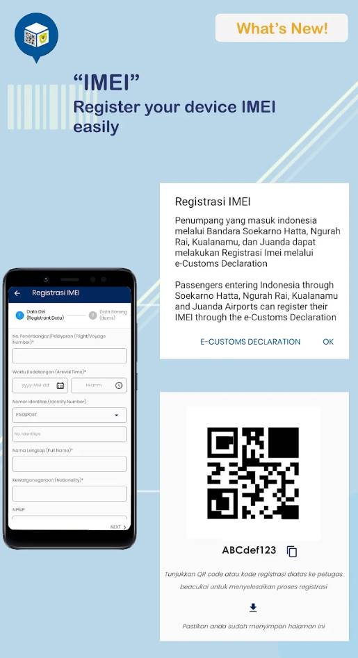 Cara Registrasi IMEI Online Melalui Aplikasi Mobile Bea Cukai.