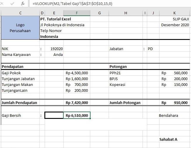Contoh Cara Membuat Slip Gaji dengan Excel Contoh Cara Membuat Slip Gaji dengan Excel