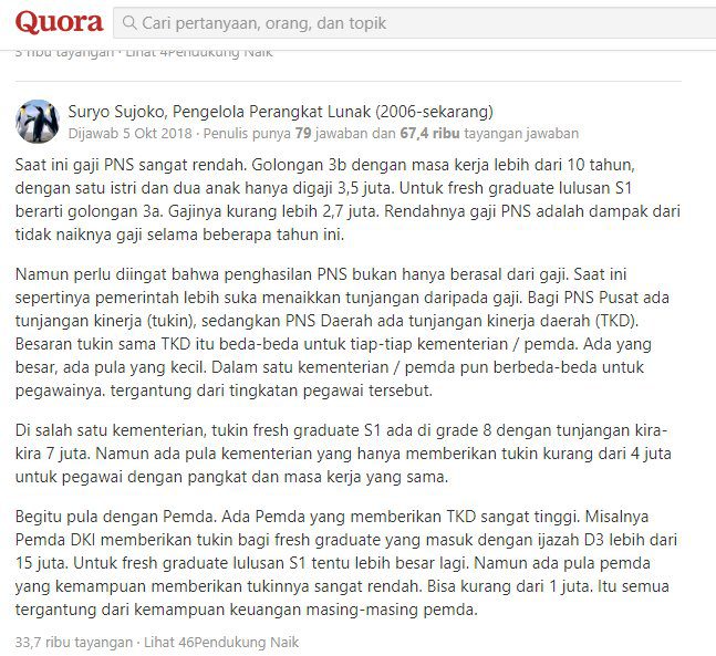 Ini Dia Daftar Gaji PNS Terbaru Lengkap! Lumayan Banyak Juga Ya?