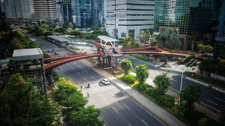 Cara Menuju JPO Pinisi Sudirman